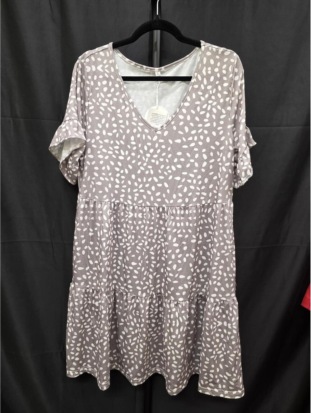 ANRABESS Women’s Floral Ruffle Sleeve Tiered A Line Summer Mini Dress Large